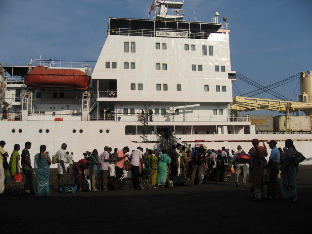 Embarquement a Chennai
